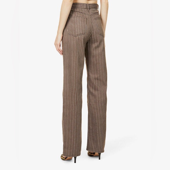 Reformation Jeans Striped Wilder High Rise Wide Leg - Picture 2 of 8